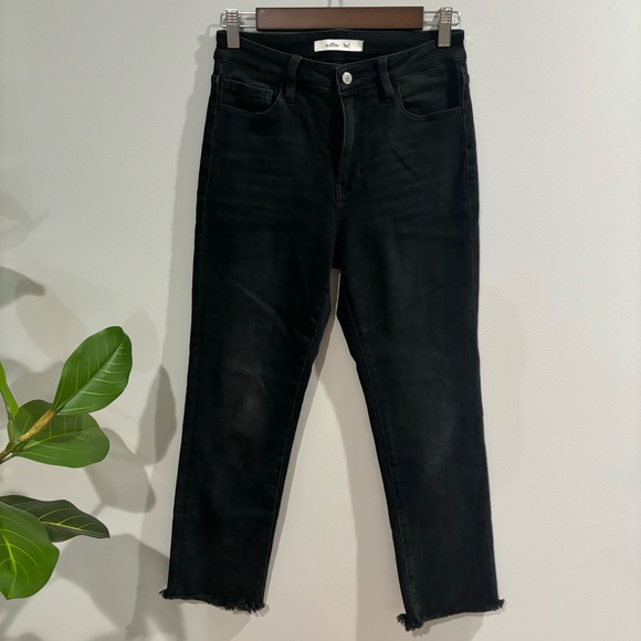 Buckle - Willow & Root -  The Mom Jean Straight Leg Raw Hem Black Size 26 - Picture 4 of 11